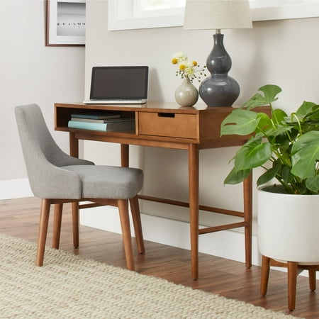 Better Homes and Gardens Flynn Mid Century Modern Desk, Pecan ... - Better Homes and Gardens Flynn Mid Century Modern Desk, Pecan