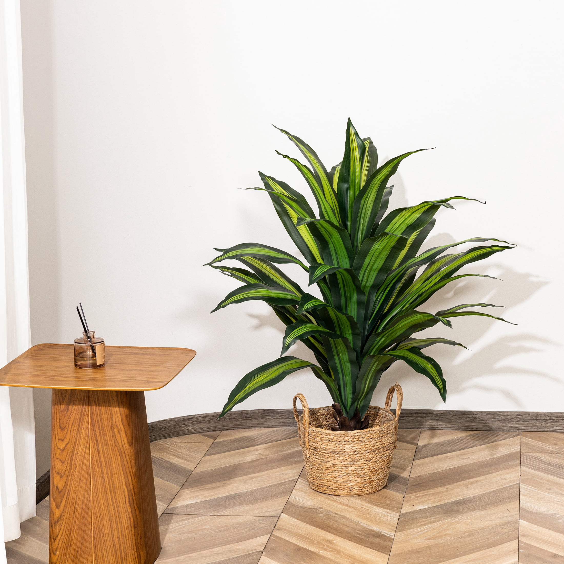 Artificial Plants, 40in Fake Dracaena Plants, 3ft Fake Plastic Tree, Pre Potted Faux Greenry Tree for Home Decor Office Living Room Indoor, Big Fake Plants Fake House Plants
