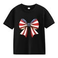 thumbnail image 4 of BRGZLK Boys Girls Independence Day Patriotic Top Funny USA American Flag Printed Tees Kids Casual Loose Round Neck Short Sleeved T-Shirts Black 7-8 Years, 4 of 4