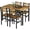 Country Brown, variant on MIERES 4-person dining table set, farmhouse-style wooden kitchen dining table and chair set, farmhouse 5-piece dining table set with storage rack, small kitchen dining table set,Black
