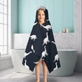 thumbnail image 6 of Dark Blue Dinosaurs Silhouette Pattern Hooded Bath Towel，50"x30" for Ages 3 To 12 Kids, Quick Dry Lightweight Soft Microfiber Hood Beach Towel Cover Up for Kids, 6 of 7