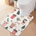 thumbnail image 2 of Yayeee Bath Rugs for Bathroom Floor Set of 2 Non Slip Fluffy Soft Absorbent Mat, Christmas Cups, 2 of 7
