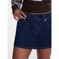 thumbnail image 4 of No Boundaries Self Tie Denim Cotton Mini Skort, Women’s XXS-XXL, 4 of 6