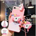 thumbnail image 2 of Unicorn Case for iPhone 7/8/SE 2020 4.7 with String Rope, Cute Elastic Kickstand Protective Case (Pink), 2 of 4