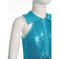 thumbnail image 5 of Xnihocha Girls Sleeveless Gymnastic Leotard Jumpsuit Shiny Metallic Disco Ballet Dance Bodysuit Unitard Blue 6, 5 of 7