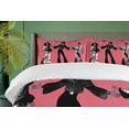 thumbnail image 4 of Ambesonne Retro Duvet Cover Set, Group Dance in Exotic Outfits, Queen, Grey Ruby, 4 of 6