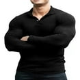 thumbnail image 3 of Men‘s Spring Autumn Solid Color Button Shirts with Long Sleeve Lapel Tops, 3 of 9