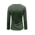 thumbnail image 3 of Long Sleeve Shirts for Women Solid Color Deep V Neck Wrap Sweater Ribbed Knit Slim Fitted Wrap Top Going Out Green XL, 3 of 4