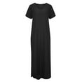 thumbnail image 4 of adviicd Robes pour Femmes 2024 Tendance Été Décontracté Col en V Manches à Volants Taille Haute Robe Midi Noire,S, 4 of 4