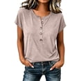 thumbnail image 2 of Dxzfnsa Button Down Shirt for Women Short Sleeve Blouses Dressy Casual Business Work Summer Vacation Tops Hawaii Shirts with Pockets S-3XL, 2 of 6