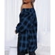 thumbnail image 5 of Blusas De Moda, Camisas A Cuadros Para Mujer, Cómodas, Respetuosas Con La Piel, De Un Solo Pecho Para Citas Para El Club ANGGREK No, 5 of 6