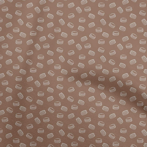 oneOone Velvet Brown Fabric Retro Minimal Burger Fabric For Sewing Printed Craft Fabric By The Yard 58 Inch Wide