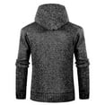 thumbnail image 3 of JTieacloth Mens Slim Fit Knitted Sweater Men Fleece Thick Zip Up Hooded Cardigan Knit Coat(Gray), 3 of 3
