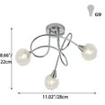 thumbnail image 3 of FSLiving Close to Ceiling Lights Fixtures with Crystal Shade for Sloped and Vaulted Ceiling Modern Stylish Chandelier with 15ft Plug in Cord for Kitchen Island Closet, 3 of 7