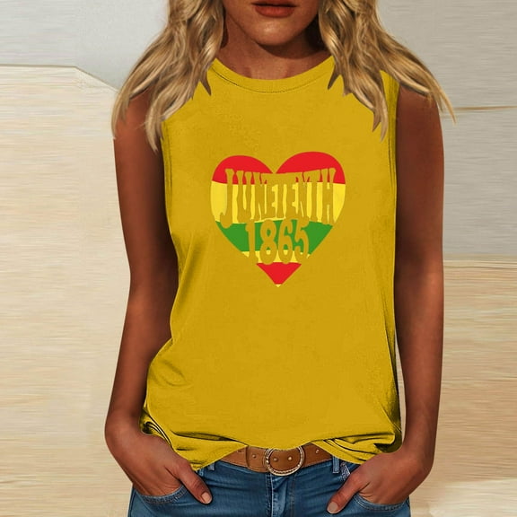 Qetyuw Independence Day Tank Tops for Women Plus Size Patriotic Stars and Stripes Graphic Tshirts Loose Fit Sleeveless T-shirts Camisole Lightweight Crew Neck Tanks Y2k Tops