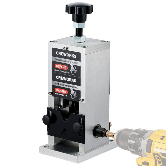CREWORKS Manual Wire Stripper Machine, 0.06"-1" Wire Stripping Machine, Wire Stripping Tool for 1.5-25mm Scrap Wire, Drill Powered Cable Stripper for