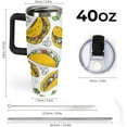 thumbnail image 3 of Hand Drawn Tacos 40oz Tumbler with Straw And Lid Fast Food Insulated Stainless Steel Travel Tumbler Coffee Cup Mug Water Bottle with Handle, Fits in Car Cup Holder, 3 of 6