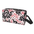 thumbnail image 2 of Goofa Black Snake Printed Toiletry Bag with Handle,Large Capacity Travel Makeup Cosmetic Bag for Women, Carry on Airport Airline Compliant Bag, 2 of 9