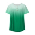 thumbnail image 3 of QLEICOM Womens Summer Tops Oversized T-shirts Short Sleeve V-Neck Tie-dye Casual Loose Tunic Tank Tops Women Shirts Blouses Green 4XL, 3 of 4