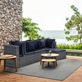 thumbnail image 2 of Polytrends York 4-Piece Outdoor Patio Modular Sectional Sofa with Cushions Black/Gray, 2 of 5