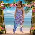 thumbnail image 5 of MIASHUI Girls Clothes Sleeveless Print Rompers Casual Loose Long Wide Leg Jumpsuit Outfits,Purple,5-6 Years, 5 of 5