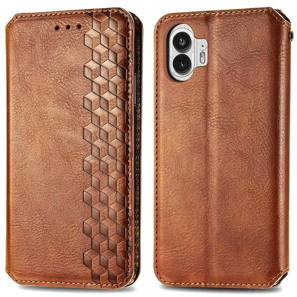 For Nothing Phone (2) Imprinted Rhombus Phone Shell Supporting Stand Case Wallet Phone Cover
