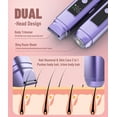 thumbnail image 3 of Nogroa Bikini Trimmer for Women, 2-in-1 Womens Electric Razor with Dual Heads, IPX7 Waterproof Wet & Dry Body Pubic Hair Trimmer, USB Rechargeable Cordless Shaver for Face, Lip, Underarm & Legs, Blue, 3 of 8