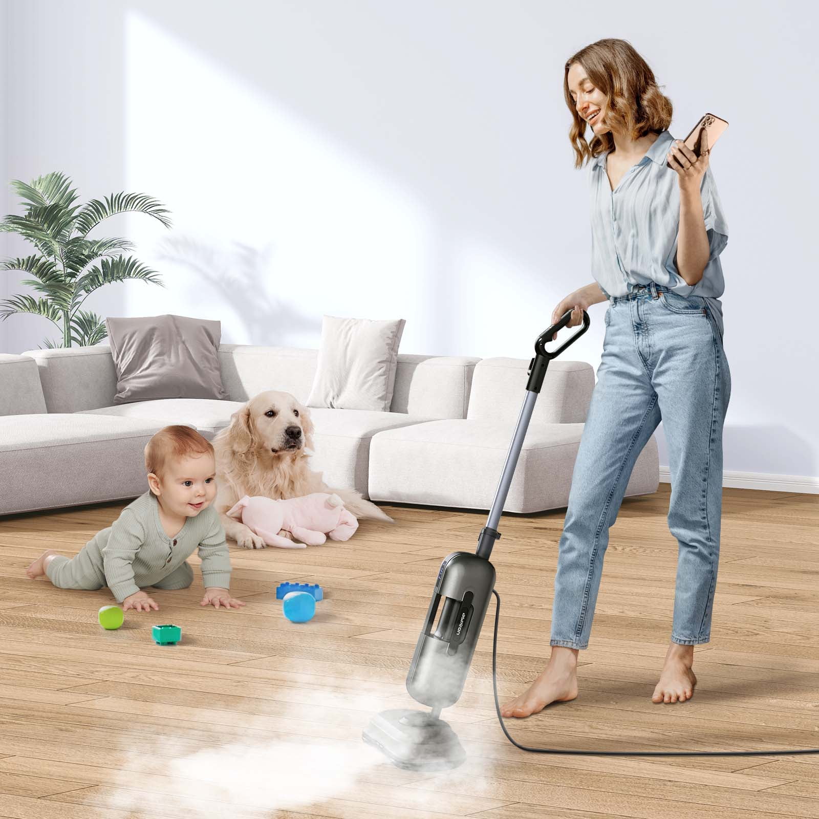  Steam Mop Cleaner 12-in-1 Handheld Steam Cleaner Detachable Floor  Steamers for Hardwood Laminate Tile Floor, Multi-functional Steam Mops w/  11 Accessories&2 Mop Pads for Home Use Carpet Kitchen Window: Home 