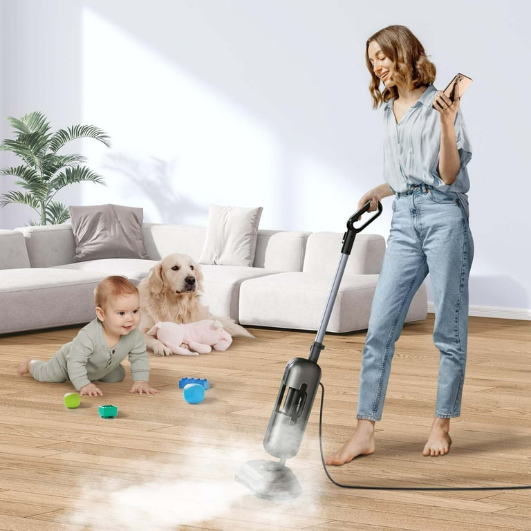 Steam Mop 001,for Hard Floor Cleaning with 2 Mop Pads, 410ml Water Tan