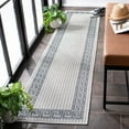 thumbnail image 3 of SAFAVIEH Machine Washable Rug Indoor/Outdoor Bermuda Collection - Bermuda Isidora Geometric Machine Washable Indoor/Outdoor Area Rug, Ivory/Blue, 5'3" x 5'3" Round, 3 of 10