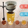 thumbnail image 5 of 500ml Stainless Steel Coffee Mug with Portable Black Strap Vacuum Insulated Ceramic Coated Coffee Tumbler Honey Jars and Bees Pattern, 5 of 8