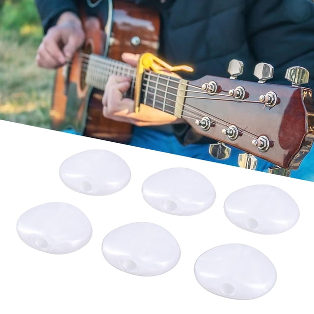 Folk Guitar String Button, 6Pcs Guitar Strap Locks Metal Tuner Tuning Peg Buttons Parts For Folk Acoustic Electric Guitar
