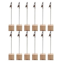 OUNONA 12Pcs Business Card Stand Holder Wooden Menu Holder for Desktop in Restaurant