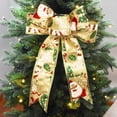 thumbnail image 2 of Lazo Navideño Dorado Pintado De 20 Cm Adornos Navideños Para Colgar Lazo De Cinta Con Estampado Navideño, 2 of 5