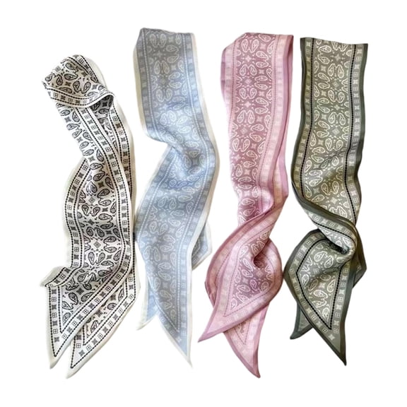 Skinny Scarf For Women Neckerchief Vibrant Color Bag Handle Wrap for Women