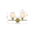 thumbnail image 3 of Living District Gene 2 Light Satin Gold And Frosted White Glass Wall Sconce, 3 of 9