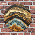 thumbnail image 4 of 1pc Colorful Agate Slice Abstract Wall Art, 8", Vintage Geode Design with Teal & Deep Blue Hues, Metal Sign for Home, Office, Garden, Room Decor, Cafes, or Gift, Unique 2D Flat Wall Decor, 4 of 6