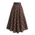 thumbnail image 2 of Women's Skirt, A-Line Flared Midi Skirt with Belt, Fitted Umbrella Bottoms for Commute and Daily Wear, 2 of 5
