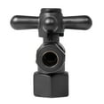thumbnail image 6 of Westbrass Console Sink Trim Kit with European flat trap, Bullnose Lines and IPS Cross Handle Angle Stops, Matte Black, 6 of 12