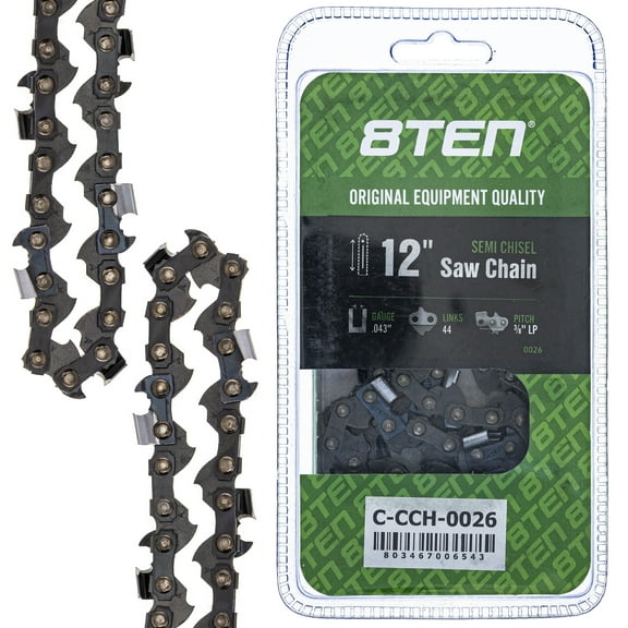 8TEN Chainsaw Chain 12 inch .043 3/8 44DL for Echo Husqvarna Stihl 810-CCC2248H