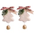 thumbnail image 2 of Fiudx Colgante de Árbol de Navidad, Campanas Metálicas Festivas, Exquisita Incrustación de Copo de Nieve y Papá Noel, Decoración Multiusos, Carillón de Viento para Coche, Juego de Regalo Navideño, Pa, 2 of 5