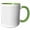 Green/White, variant on 3drose, Black and White Polka Dot Pattern, 11oz Two-tone Green Mug