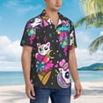 thumbnail image 2 of Lsque Cat Icecream pattern Hawaiian Shirt for Men, Unisex Summer Beach Casual Short Sleeve Button Down Shirts-XX-Large, 2 of 9