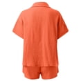 thumbnail image 7 of ibiyuan Women Suits 2 Piece Set Women's Casual Summer Shorts Set Comfortable Two Piece Outfit Button Down Shirt with Pocket Shorts Versatile Spring Wear, 7 of 7