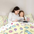 thumbnail image 4 of Manfei Kawaii Rainbow Alphabet A Twin Comforter Sets,Dreamy Unicorn Bedding Set,Yellow,Polkadot Reversible,2pcs,1 Comforter and 1 Pillowcase, 4 of 7