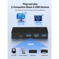 thumbnail image 2 of Lemorele USB 3.0 Switch, 2 PCs to Share Multiple Devices, 2-in 5-out KVM Switch, One-button Switching, USB 3.0 Sharing Switcher Hub for Windows/Mac/Linux/Android,Plug & Play, 2 of 9