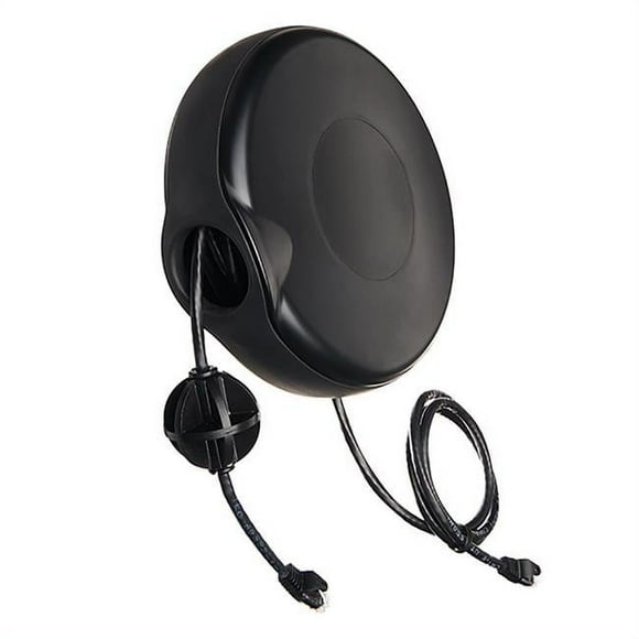 Stage Ninja CAT6-25-S CAT6 25 Enrouleur de Câble Rétractable Pieds - Noir