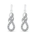 thumbnail image 2 of FB Jewels Sterling Silver Womens Round Diamond Dangle Earrings 1/8 Cttw, 2 of 2