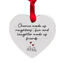 JeashCHAT Acrylic Hanging Heart Plaque Christmas Ornaments Christmas Gifts for Neighbor, Housewarming Gifts, 1 Pc