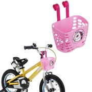 MYMINIFACTORY Bike Basket for Kid Girls, MINI-FACTORY Cute Pink Unicorn Pattern Bicycle Handlebar Basket for Girls